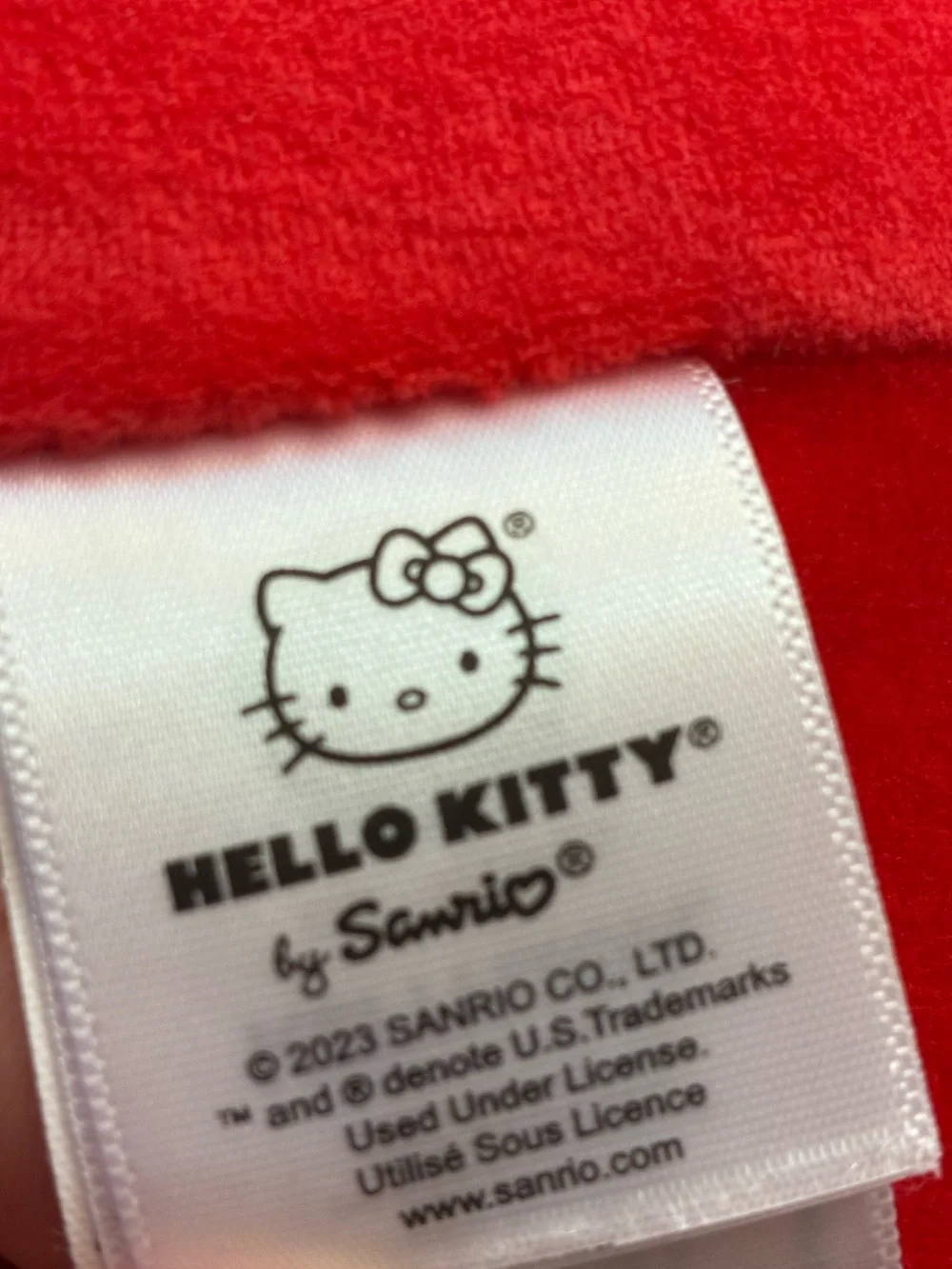 Sanrio Hello Kitty Plush Pillow in White and Red with Pink Accent